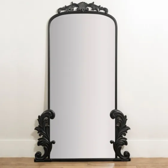 Black Ornate Scroll Bordeaux Wood Mirror-Kirkland's Home Online