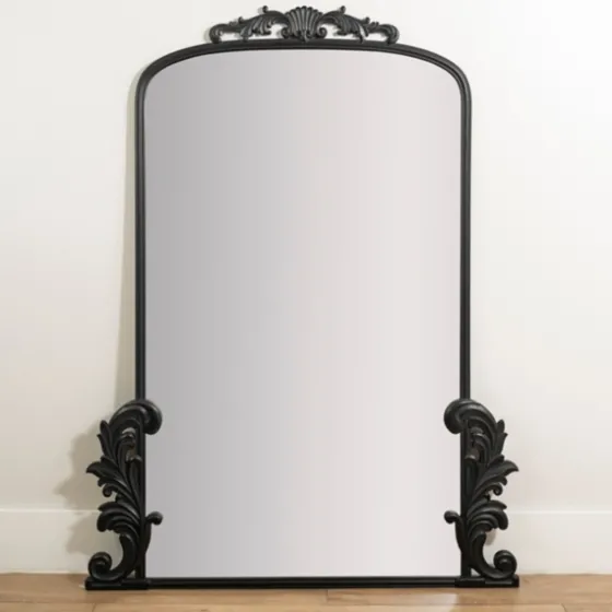 Black Ornate Scroll Bordeux Leaner Mirror-Kirkland's Home Cheap