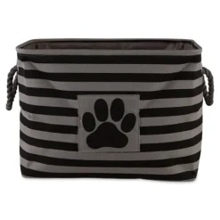 Black Paw Patch Stripe Rectangle Pet Basket-Kirkland's Home Flash Sale