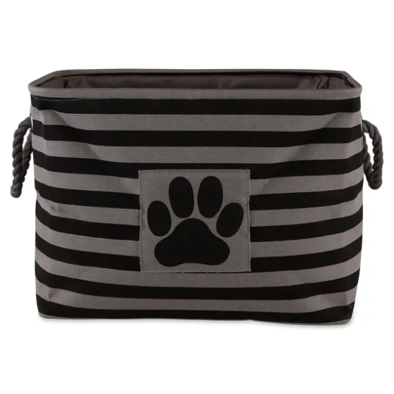 Black Paw Patch Stripe Rectangle Pet Basket-Kirkland's Home Flash Sale
