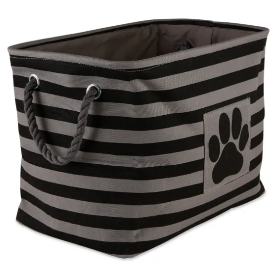 Black Paw Patch Stripe Rectangle Pet Basket-Kirkland's Home Flash Sale