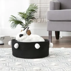Black Pet Bin Pom Pom Storage Basket-Kirkland's Home Outlet