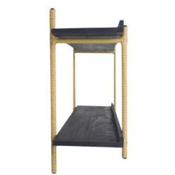 Black Rattan Wrapped Double Tiered Wall Shelf-Kirkland's Home Fashion