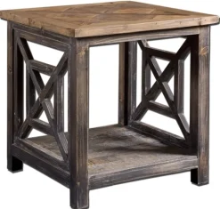 Black Reclaimed Fir Wood Accent Table-Kirkland's Home Sale