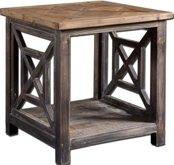 Black Reclaimed Fir Wood Accent Table-Kirkland's Home Sale