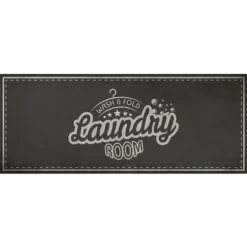 Black Retro Wash And Fold Floor Mat, 24X60-Kirkland's Home Hot