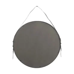 Black Round Framed Mirror With Leather Strap-Kirkland's Home Cheap