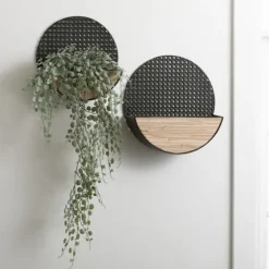 Black Round Mesh Frame Wall Shelves, Set Of 3-Kirkland's Home Shop