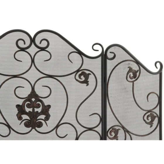 Black Scroll And Medallion Metal Fireplace Screen-Kirkland's Home Cheap