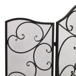 Black Scroll Work Metal Fireplace Screen-Kirkland's Home Hot