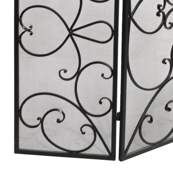 Black Scroll Work Metal Fireplace Screen-Kirkland's Home Hot