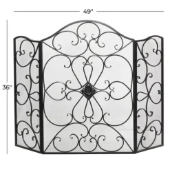 Black Scroll Work Metal Fireplace Screen-Kirkland's Home Hot