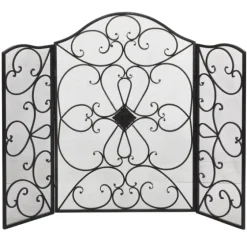 Black Scroll Work Metal Fireplace Screen-Kirkland's Home Hot