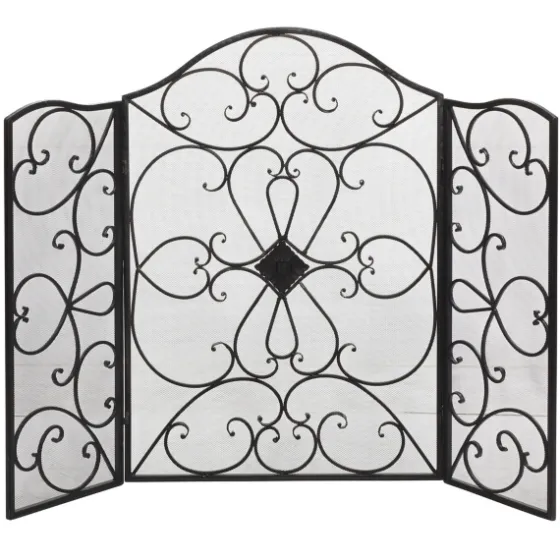 Black Scroll Work Metal Fireplace Screen-Kirkland's Home Hot