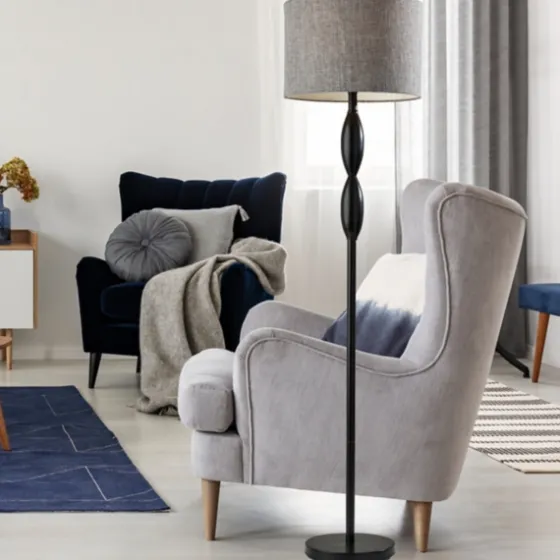 Black Slim Hourglass Floor Lamp-Kirkland's Home Fashion