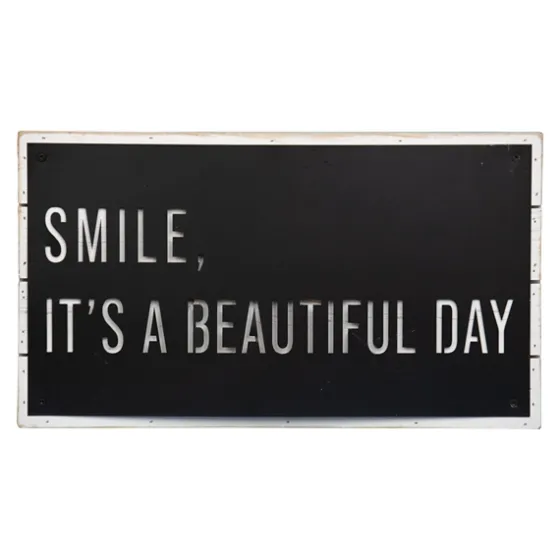 Black Smile It'S A Beautiful Day Wall Plaque-Kirkland's Home Cheap