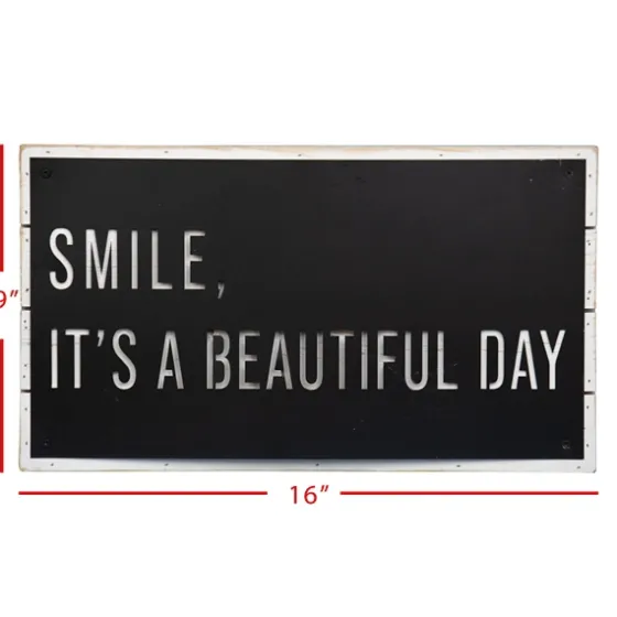 Black Smile It'S A Beautiful Day Wall Plaque-Kirkland's Home Cheap