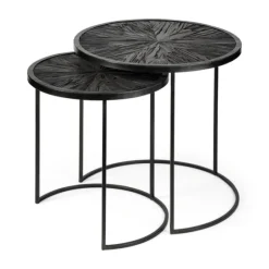 Black Starburst Nesting Accent Tables, Set Of 2-Kirkland's Home Best