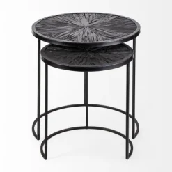 Black Starburst Nesting Accent Tables, Set Of 2-Kirkland's Home Best