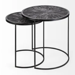 Black Starburst Nesting Accent Tables, Set Of 2-Kirkland's Home Best