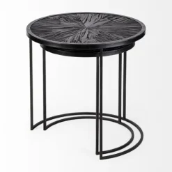 Black Starburst Nesting Accent Tables, Set Of 2-Kirkland's Home Best