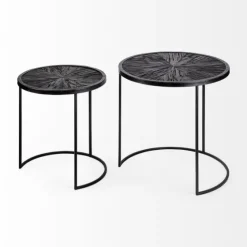 Black Starburst Nesting Accent Tables, Set Of 2-Kirkland's Home Best