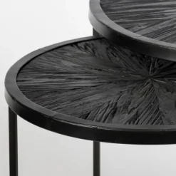 Black Starburst Nesting Accent Tables, Set Of 2-Kirkland's Home Best