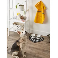 Black Striped Heart Pet Bowl Mat-Kirkland's Home Cheap