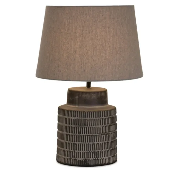 Black Terracotta Dash Pattern Table Lamp-Kirkland's Home Online