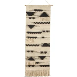 Black Textured Macrame Tasseled Wall Hanging-Kirkland's Home Shop