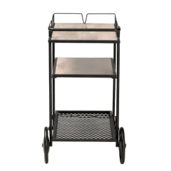 Black 3-Tier Industrial Bar Cart-Kirkland's Home Cheap