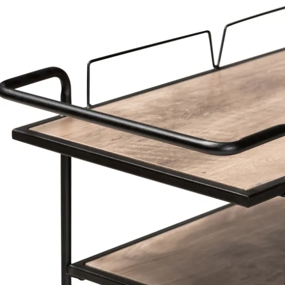 Black 3-Tier Industrial Bar Cart-Kirkland's Home Cheap