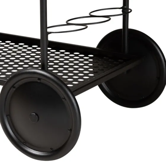 Black 3-Tier Industrial Bar Cart-Kirkland's Home Cheap