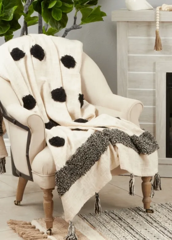 Black Tufted Dot Throw Blanket-Kirkland's Home Best Sale