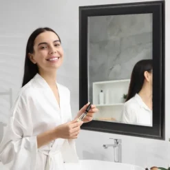 Black Two Step Beveled Frame Vanity Mirror-Kirkland's Home Fashion