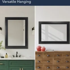 Black Two Step Beveled Frame Vanity Mirror-Kirkland's Home Fashion