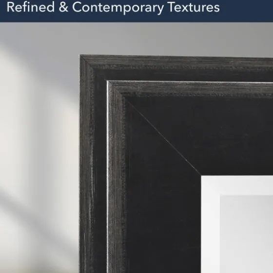 Black Two Step Beveled Frame Vanity Mirror-Kirkland's Home Fashion