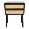 Black Two-Drawer Rattan Front Accent Table-Kirkland's Home Fashion