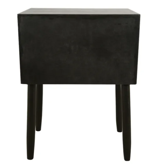 Black Two-Drawer Rattan Front Accent Table-Kirkland's Home Fashion