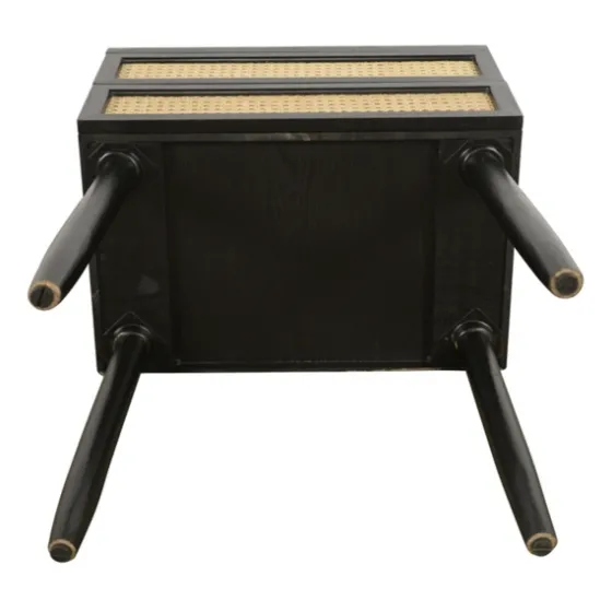 Black Two-Drawer Rattan Front Accent Table-Kirkland's Home Fashion