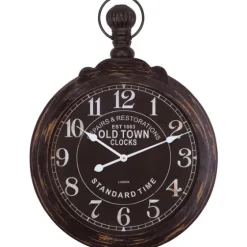 Black Weathered Iron Frame Round Wall Clock-Kirkland's Home Online