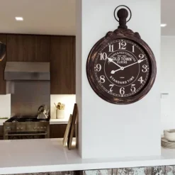 Black Weathered Iron Frame Round Wall Clock-Kirkland's Home Online