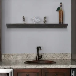Black Wedge Wood Large Floating Shelf-Kirkland's Home New