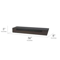 Black Wedge Wood Large Floating Shelf-Kirkland's Home New