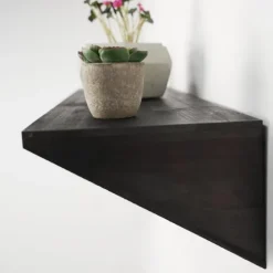 Black Wedge Wood Small Floating Shelf-Kirkland's Home Best