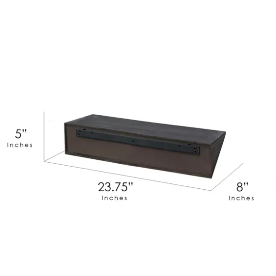 Black Wedge Wood Small Floating Shelf-Kirkland's Home Best