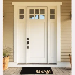 Black Whimsical Hey Doormat-Kirkland's Home Outlet