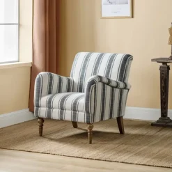 Black White Carved Slope Stripe Accent Chair-Kirkland's Home Cheap