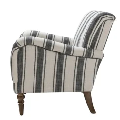 Black White Carved Slope Stripe Accent Chair-Kirkland's Home Cheap