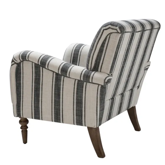 Black White Carved Slope Stripe Accent Chair-Kirkland's Home Cheap